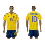 Ukraine #10 Konoplyanka Home Soccer Country Jersey