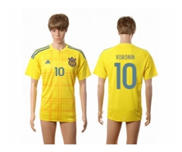 Ukraine #10 Voronin Home Soccer Country Jersey