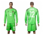 Ukraine #12 Pyatov Green Goalkeeper Long Sleeves Soccer Country Jersey