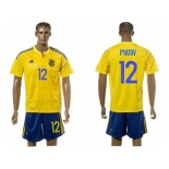 Ukraine #12 Pyatov Home Soccer Country Jersey