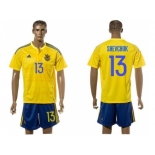 Ukraine #13 Shevchuk Home Soccer Country Jersey