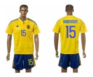 Ukraine #15 Budkivskiy Home Soccer Country Jersey