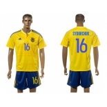 Ukraine #16 Sydorchuk Home Soccer Country Jersey