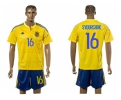 Ukraine #16 Sydorchuk Home Soccer Country Jersey