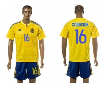 Ukraine #16 Sydorchuk Home Soccer Country Jersey