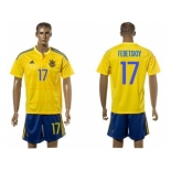 Ukraine #17 Fedetskiy Home Soccer Country Jersey