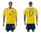 Ukraine #17 Fedetskiy Home Soccer Country Jersey