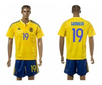 Ukraine #19 Garmash Home Soccer Country Jersey