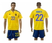 Ukraine #22 Kravets Home Soccer Country Jersey