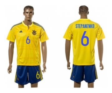 Ukraine #6 Stepanenko Home Soccer Country Jersey