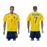 Ukraine #7 Shevchenko Home Soccer Country Jersey