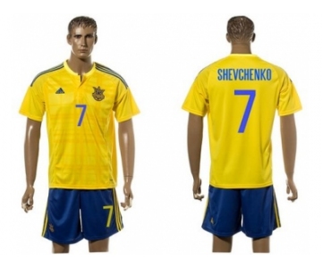 Ukraine #7 Shevchenko Home Soccer Country Jersey