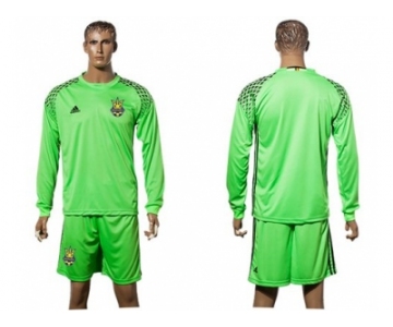 Ukraine Blank Green Goalkeeper Long Sleeves Soccer Country Jersey