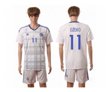 Bosnia Herzegovina #11 Dzeko Away Soccer Country Jersey