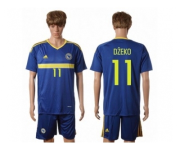 Bosnia Herzegovina #11 Dzeko Home Soccer Country Jersey