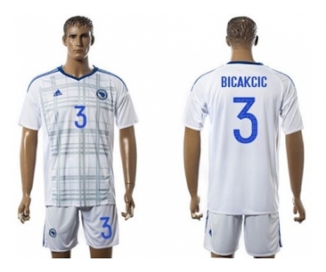 Bosnia Herzegovina #3 Bicakcic Away Soccer Country Jersey