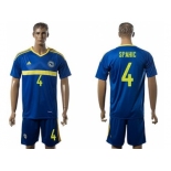 Bosnia Herzegovina #4 Spahic Home Soccer Country Jersey