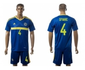 Bosnia Herzegovina #4 Spahic Home Soccer Country Jersey