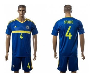 Bosnia Herzegovina #4 Spahic Home Soccer Country Jersey