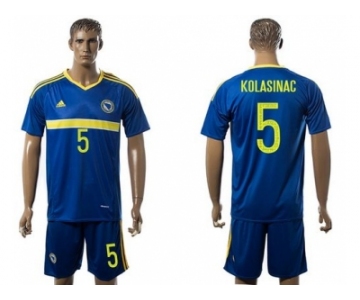 Bosnia Herzegovina #5 Kolasinac Home Soccer Country Jersey