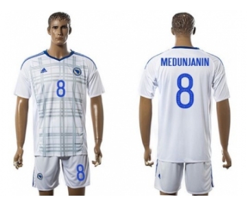 Bosnia Herzegovina #8 Medunjanin Away Soccer Country Jersey