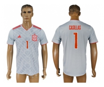 Spain #1 Casillas Away Soccer Country Jersey1