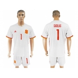 Spain #1 Casillas Away Soccer Country Jersey