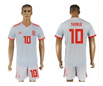 Spain #10 Thiago Away Soccer Country Jersey