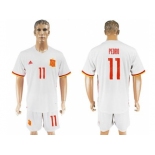 Spain #11 Pedro Away Soccer Country Jersey