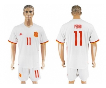 Spain #11 Pedro Away Soccer Country Jersey