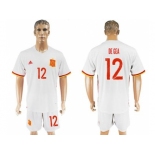 Spain #12 De Gea Away Soccer Country Jersey