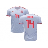 Spain #14 Nacho Away Soccer Country Jersey