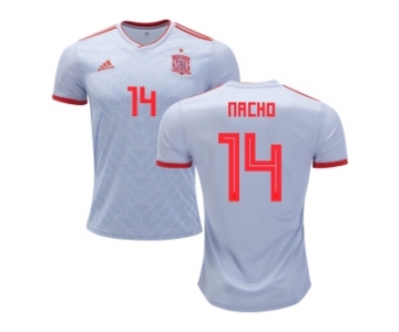 Spain #14 Nacho Away Soccer Country Jersey