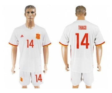 Spain #14 Thiago Away Soccer Country Jersey