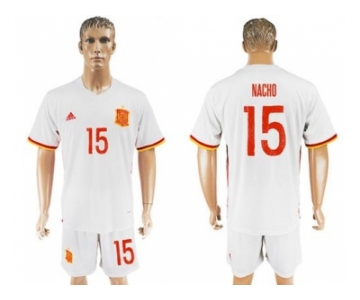 Spain #15 Nacho Away Soccer Country Jersey