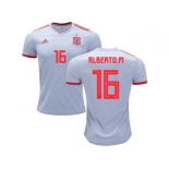 Spain #16 Alberto M. Away Soccer Country Jersey