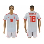 Spain #18 Jordi Alba Away Soccer Country Jersey