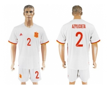 Spain #2 Azpilicueta Away Soccer Country Jersey