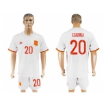 Spain #20 S.Cazorla Away Soccer Country Jersey