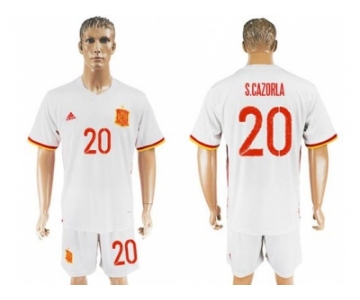 Spain #20 S.Cazorla Away Soccer Country Jersey