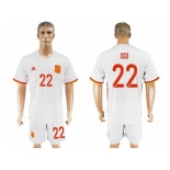 Spain #22 Isco Away Soccer Country Jersey