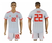 Spain #22 Isco Away Soccer Country Jersey