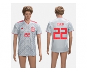 Spain #22 Isco Grey Training Soccer Country Jersey