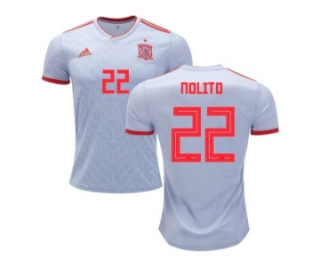 Spain #22 Nolito Away Soccer Country Jersey