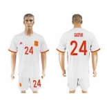 Spain #24 Caspar Away Soccer Country Jersey