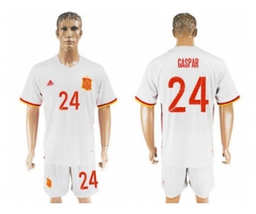 Spain #24 Caspar Away Soccer Country Jersey