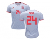 Spain #24 Suso Away Soccer Country Jersey