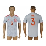 Spain #3 Pique Away Soccer Country Jersey1