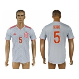 Spain #5 Sergio Away Soccer Country Jersey1