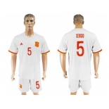 Spain #5 Sergio Away Soccer Country Jersey